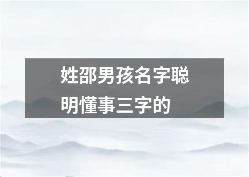 姓邵男孩名字聪明懂事三字的