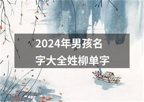 2024年男孩名字大全姓柳单字