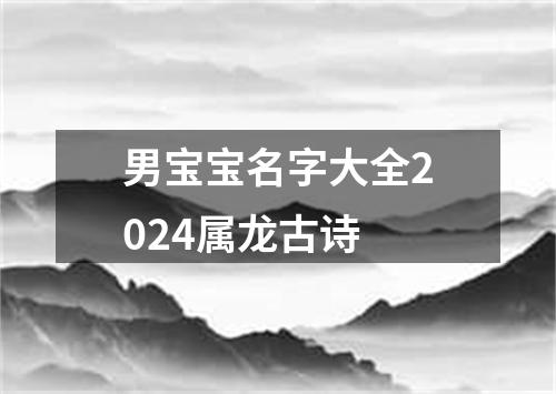 男宝宝名字大全2024属龙古诗