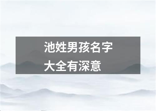 池姓男孩名字大全有深意