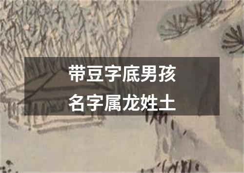 带豆字底男孩名字属龙姓土