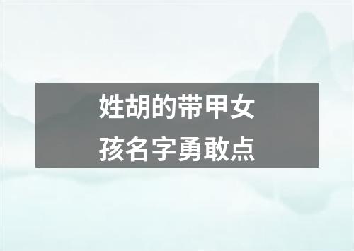 姓胡的带甲女孩名字勇敢点