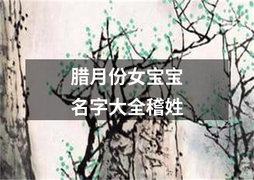 腊月份女宝宝名字大全稽姓