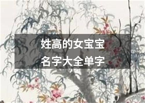 姓高的女宝宝名字大全单字