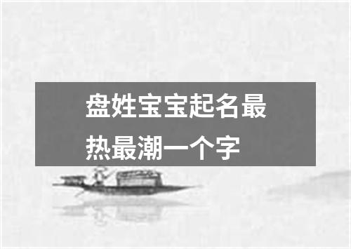 盘姓宝宝起名最热最潮一个字