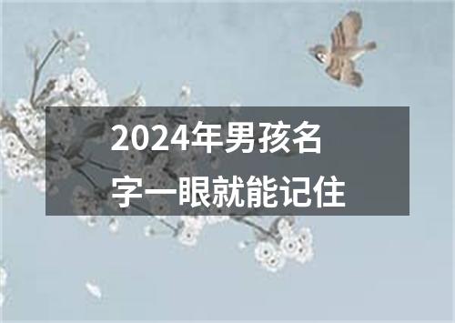 2024年男孩名字一眼就能记住