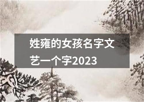 姓雍的女孩名字文艺一个字2023