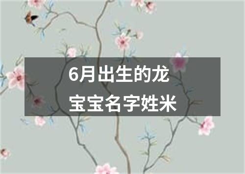 6月出生的龙宝宝名字姓米