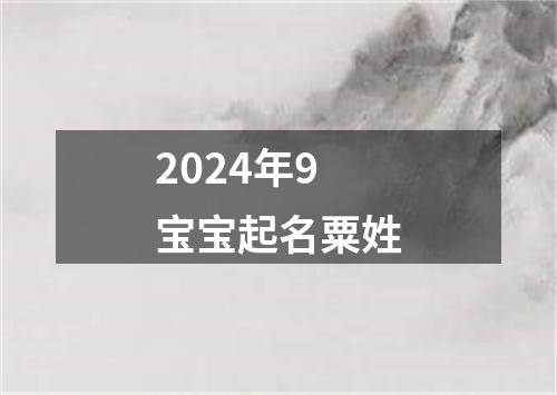 2024年9宝宝起名粟姓