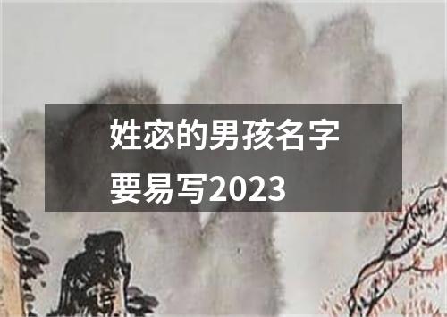 姓宓的男孩名字要易写2023