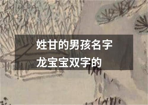 姓甘的男孩名字龙宝宝双字的