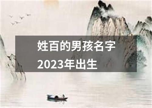 姓百的男孩名字2023年出生