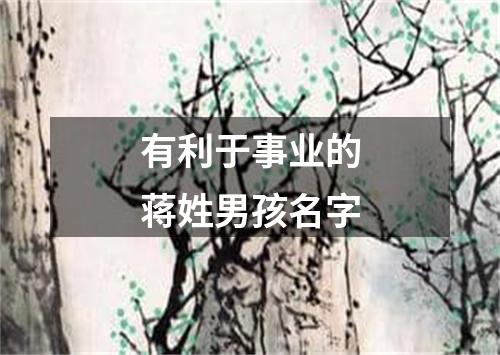 有利于事业的蒋姓男孩名字