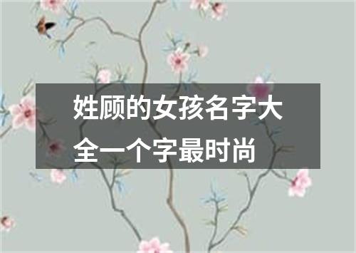 姓顾的女孩名字大全一个字最时尚