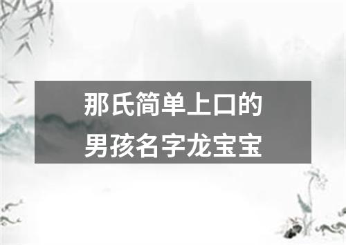 那氏简单上口的男孩名字龙宝宝