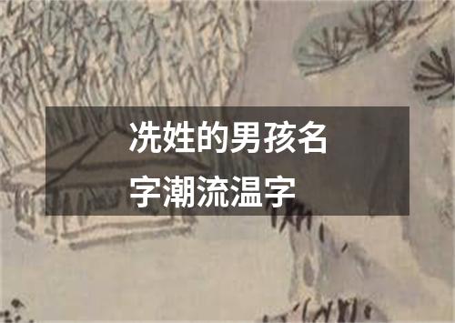 冼姓的男孩名字潮流温字