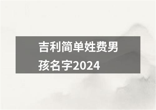 吉利简单姓费男孩名字2024