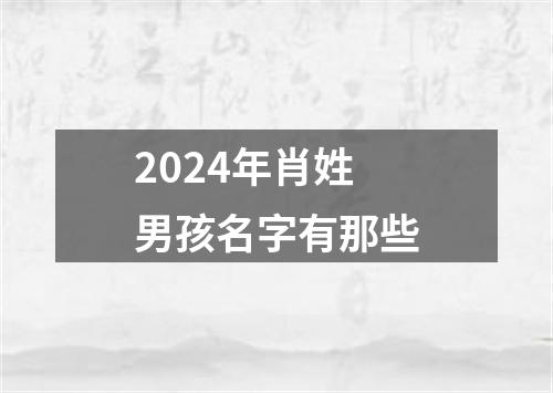 2024年肖姓男孩名字有那些