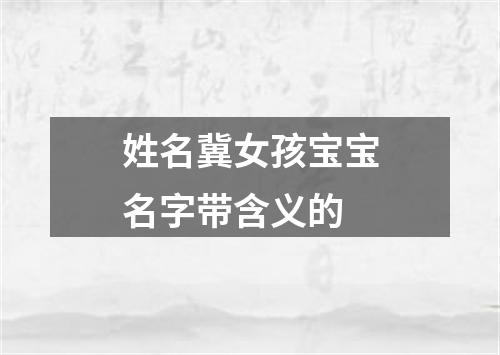 姓名冀女孩宝宝名字带含义的