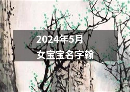 2024年5月女宝宝名字翰