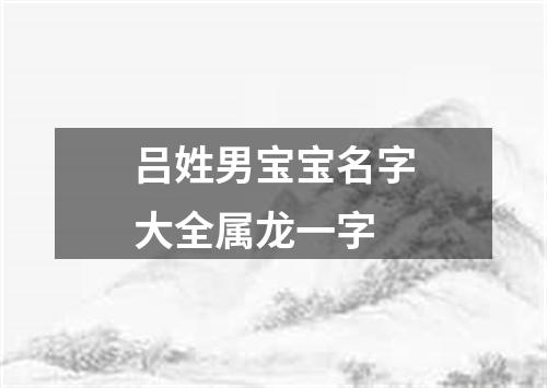 吕姓男宝宝名字大全属龙一字