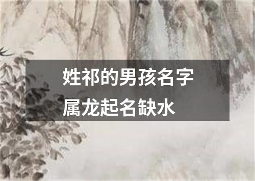 姓祁的男孩名字属龙起名缺水