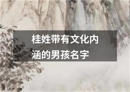 桂姓带有文化内涵的男孩名字