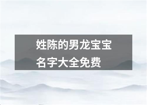 姓陈的男龙宝宝名字大全免费