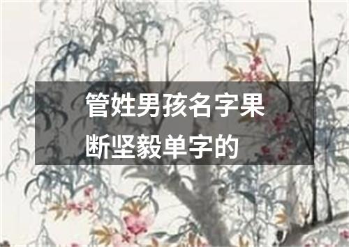 管姓男孩名字果断坚毅单字的