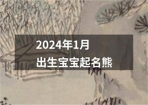 2024年1月出生宝宝起名熊