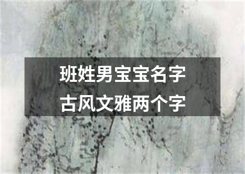 班姓男宝宝名字古风文雅两个字