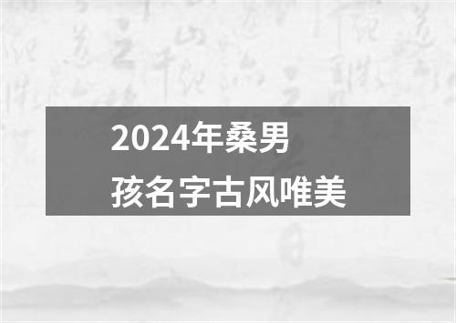 2024年桑男孩名字古风唯美