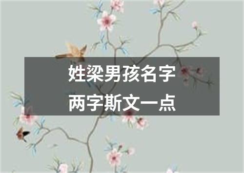 姓梁男孩名字两字斯文一点