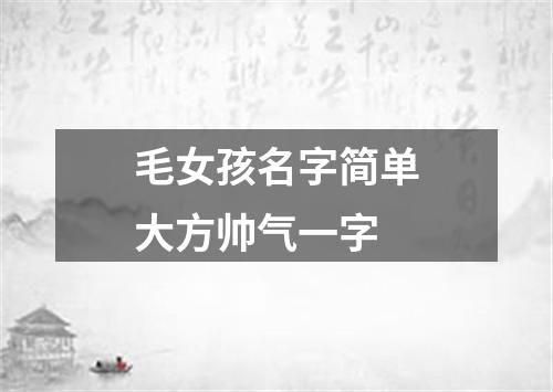 毛女孩名字简单大方帅气一字