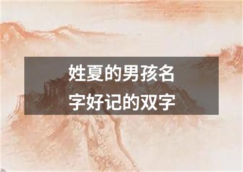 姓夏的男孩名字好记的双字