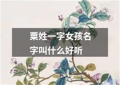 粟姓一字女孩名字叫什么好听