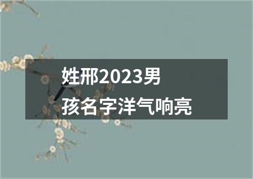 姓邢2023男孩名字洋气响亮