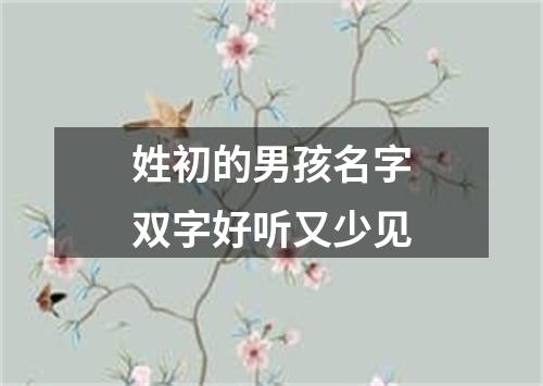 姓初的男孩名字双字好听又少见