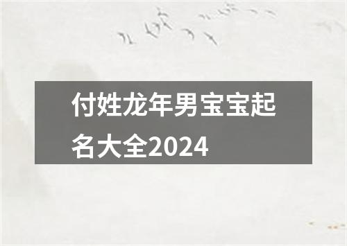 付姓龙年男宝宝起名大全2024