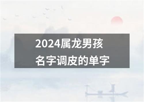 2024属龙男孩名字调皮的单字