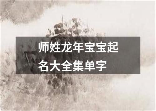 师姓龙年宝宝起名大全集单字