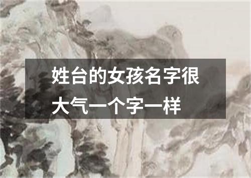 姓台的女孩名字很大气一个字一样