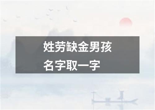 姓劳缺金男孩名字取一字