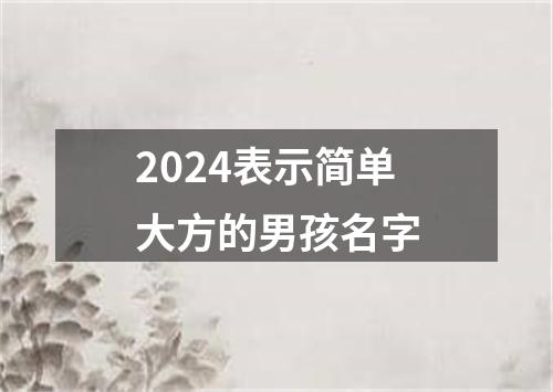 2024表示简单大方的男孩名字