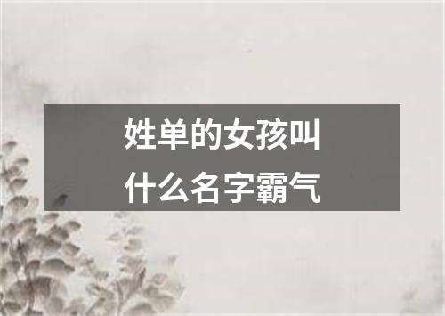 姓单的女孩叫什么名字霸气