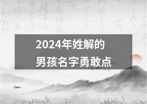 2024年姓解的男孩名字勇敢点