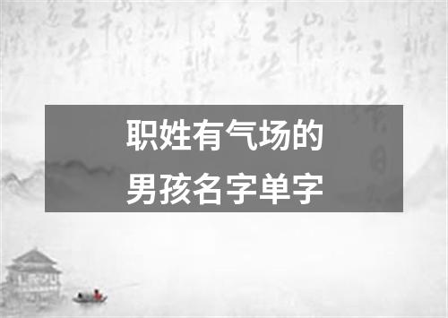 职姓有气场的男孩名字单字