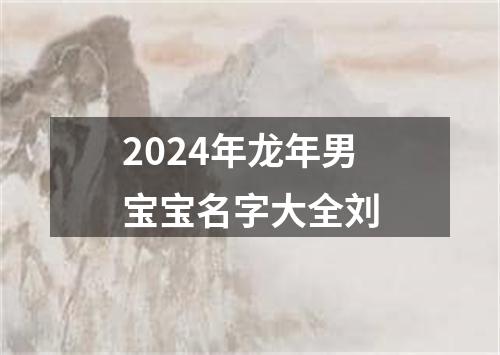 2024年龙年男宝宝名字大全刘