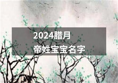 2024腊月帝姓宝宝名字