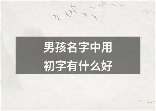 男孩名字中用初字有什么好